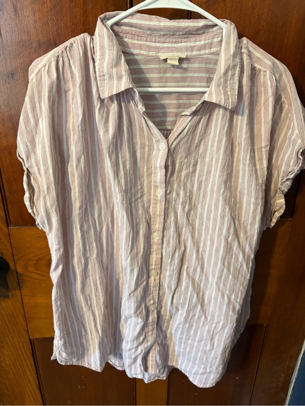 Striped Button up blouse.